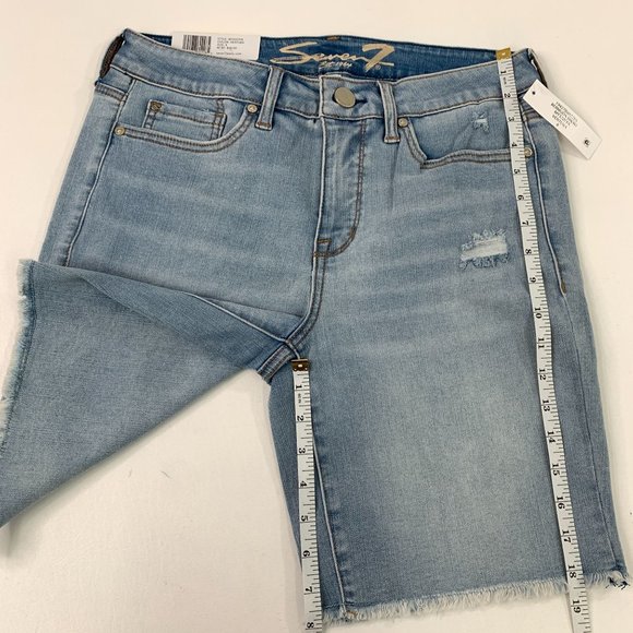Seven7 Women's Shorts Size 8 Sunset Bermuda 9" inseam Denim Jean Short Size 8 - Picture 6 of 8